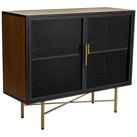 Credenza In Legno E Metallo Bianco 100x35x80h - Foto 1