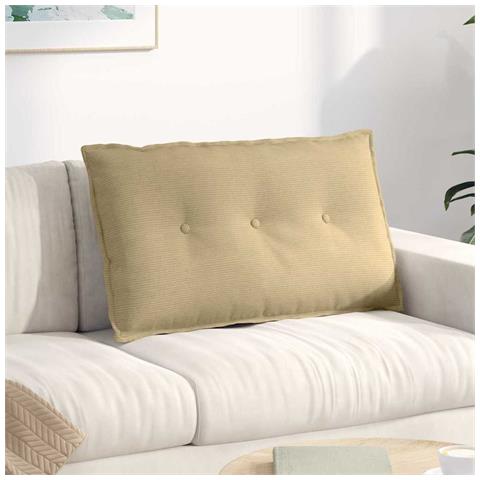 Cuscino per Schiena Grigio Verde 80 x 50 cm Tessuto in Cords - Foto 2