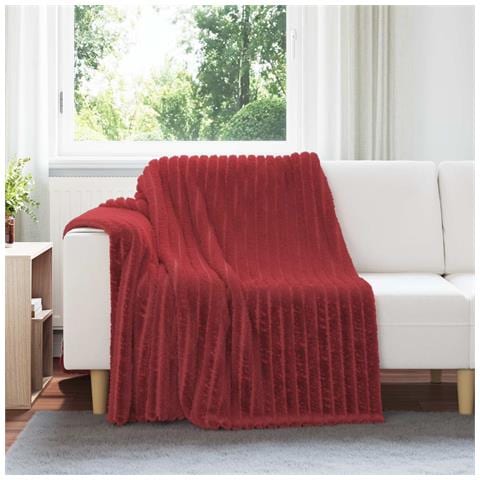 Coperte da Pile 6 pcs Rosso Bordeaux 200 x 150 cm Panno - Foto 2
