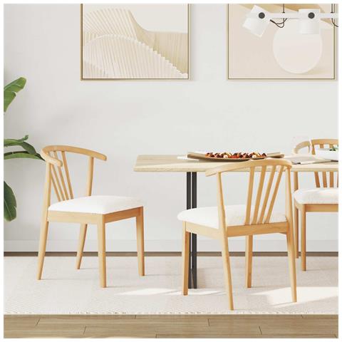 Sedia da pranzo 2 pcs Naturale e Bianco - Foto 2
