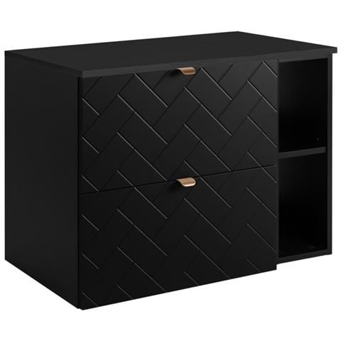 | Mobiletto 80 cm - Noir Mat - Mobili bagno - Mobili bagno - Sottolavabo - Piano di lavoro - Libreria - Foto 1