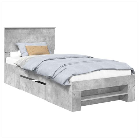 Struttura del letto con testiera Grigio cemento 100 x 200 m - Foto 1