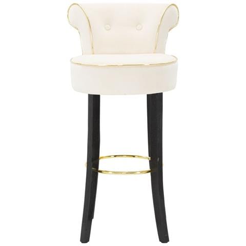 Sgabello Da Bar Luxy Crema Con Schienale Imbottito E Gambe In Legno - Foto 2