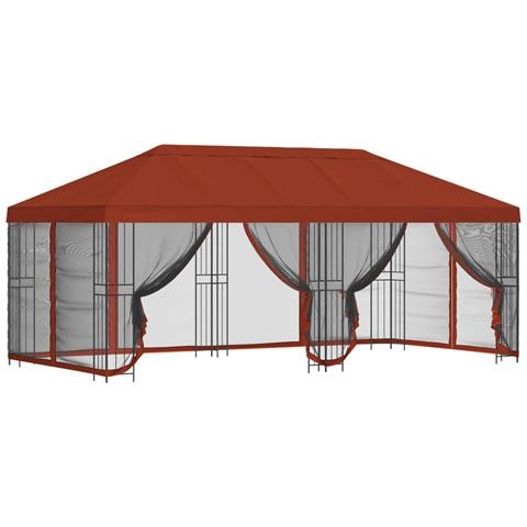 Gazebo con pareti laterali 6 x 3 m Terracotta - Foto 1