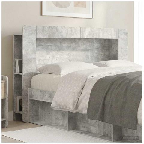 Testata del letto Grigio Cemento Legno ingegnerizzato - Foto 8