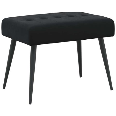 Panchina con bottoni imbottiti Nero 60 x 40 x 45 cm Velluto - Foto 1