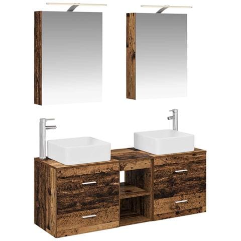 Set di mobili per il bagno 5 pcs Legno antico - Foto 1