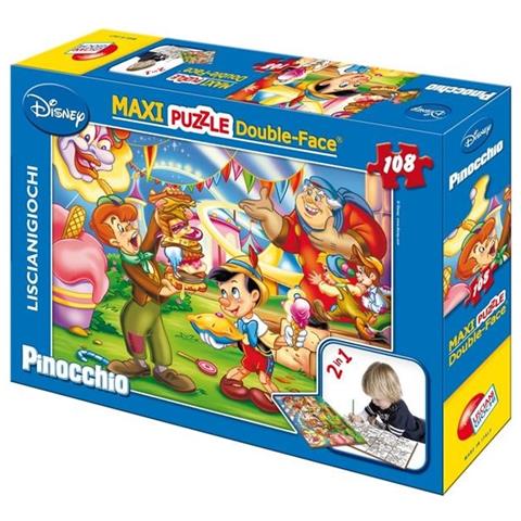 Puzzle Double-Face Supermaxi Pinocchio 108 pz 39.5 x 28.2 x 7 cm 31757 - Foto 3