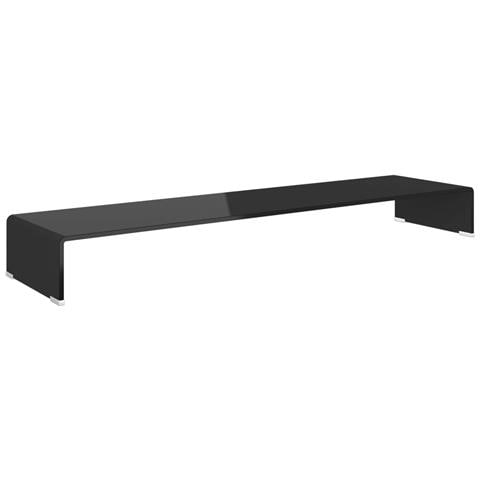 Mobile /Rialzo Porta TV in Vetro Nero 120x30x13 cm - Foto 1