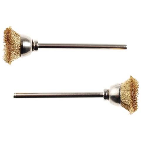 2 Spazzole Ottone Tazza Minitrapano Mini Trapano Dremel Flessibile - Foto 1