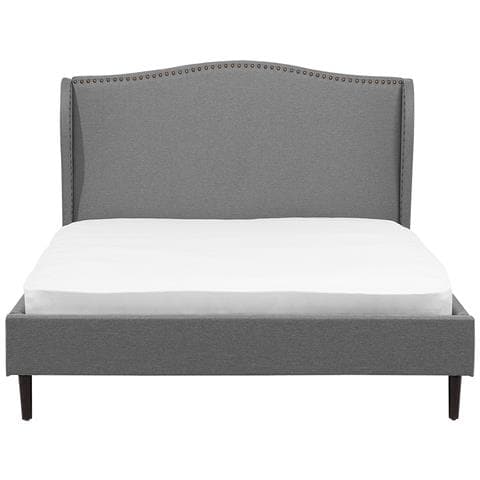 Letto Matrimoniale Imbottito In Tessuto Grigio 140x200cm Colmar - Foto 15