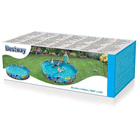 55031, Piscina Rigida Fantasia Mare 244x46cm, Un Singolo Pezzo - Foto 2