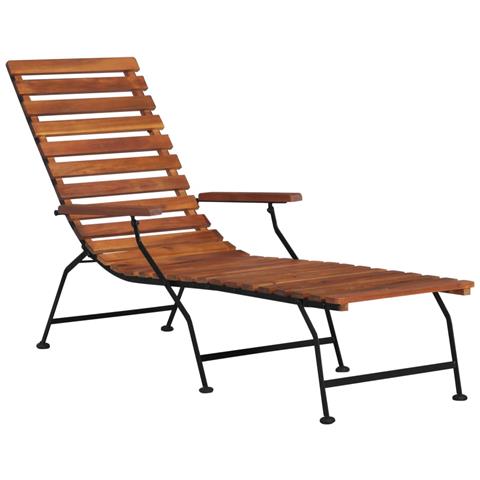 Sedia a Sdraio per Esterni in Legno Massello d'Acacia - Foto 1