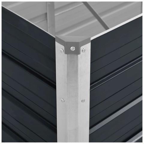 Fioriera Per Giardino Antracite 160x40x45 Cm In Acciaio Zincato - Foto 2