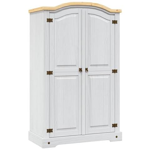 Armadio in Legno di Pino Messicano Corona 2 Ante Bianco - Foto 1