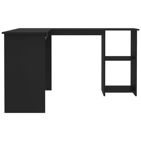 Scrivania Angolare a L Nera 120x140x75cm in Legno Multistrato - Foto 2
