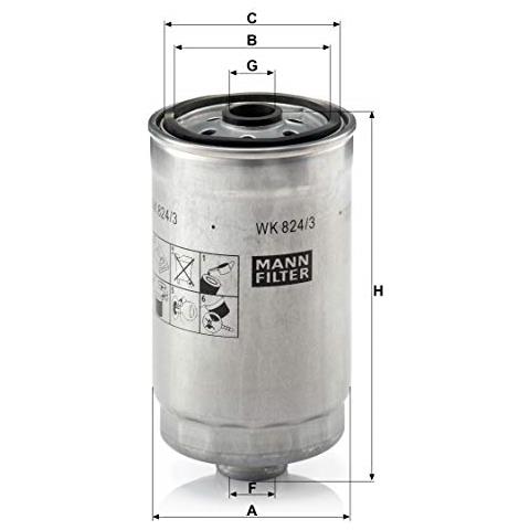 Mannfilter Wk 824/3 Originale Filtro Carburante Per Automobili - Foto 4