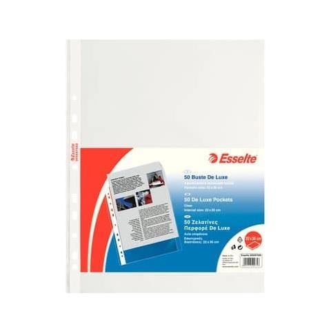 Buste A Perforazione Universale Lisce Esselte De Luxe 22x30 Cm Trasparente Lucido Conf. 50 - 395097500 - Foto 1
