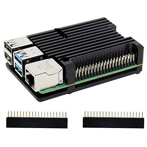 Raspberry Pi 4 Computer Modello B Armatura Di Alluminio Di Caso Lega Raspberry Pi Di Raffreddamento Passivo Della Shell Recinzione Metallica Di Dissipazione Di Calore Per Pi 4b Only (caso Senza Ventilatore-nero)  - Foto 1