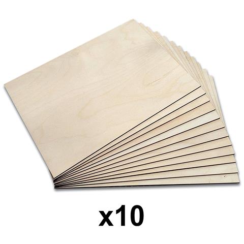 10 X A4 Compensato Pannello Legno Grezzo Fogli | 300 X 210 X 4 Mm (+ / - 0.5 Mm) | Bricolage Tavola Betulla Baltico | Ideale Per Pirografia, Taglio Laser, Cnc Router, Modellare, Traforato - Foto 2