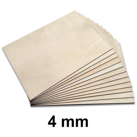 10 X A4 Compensato Pannello Legno Grezzo Fogli | 300 X 210 X 4 Mm (+ / - 0.5 Mm) | Bricolage Tavola Betulla Baltico | Ideale Per Pirografia, Taglio Laser, Cnc Router, Modellare, Traforato - Foto 5