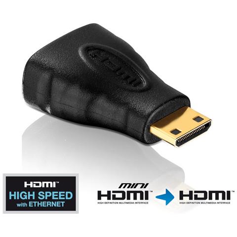 PureInstall PI055, mini HDMI, HDMI, Maschio / femmina, Nero, Oro, 4096 x 2160 Pixels - Foto 2