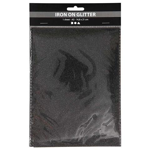 Carta Da Stiro Glitterata Nera - 14,8 X 21 Cm - Foto 1