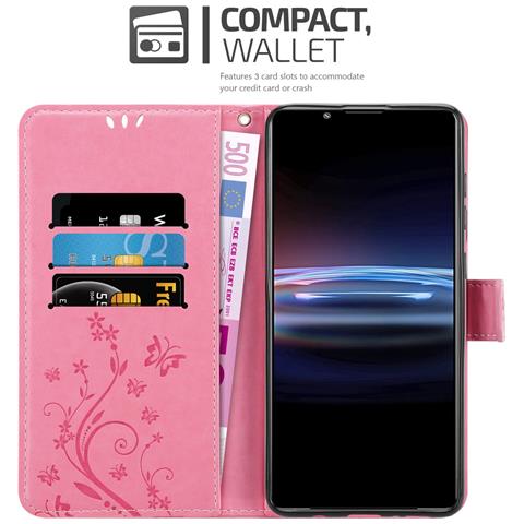 Cadorabo Custodia Compatibile Con Sony Xperia Pro-i In Rosa Fiore - Coperchio Protettivo In Design Floreale Con Chiusura Magnetica, Funzione Stand E Slot Per Carte - Foto 2