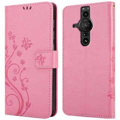 Cadorabo Custodia Compatibile Con Sony Xperia Pro-i In Rosa Fiore - Coperchio Protettivo In Design Floreale Con Chiusura Magnetica, Funzione Stand E Slot Per Carte - Foto 7