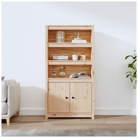 Credenza 80x35x154 Cm In Legno Massello Di Pino - Foto 10