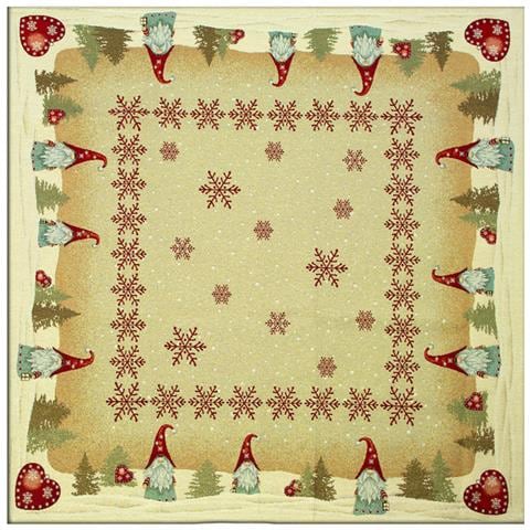 Tovaglia Natale Centrino Runner Tavolo Centrotavola Natalizio Gnomo Cuore 100x100 Gnomo Cuore - Foto 1