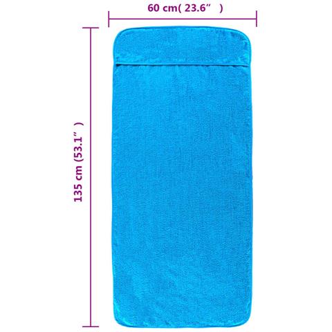 Asciugamani Da Spiaggia 2 Pz Turchese 60x135 Cm Tessuto 400 Gsm - Foto 2