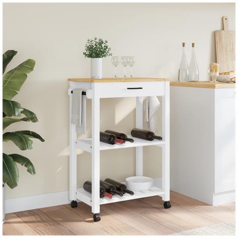 Carrello Da Cucina Monza 60x40x90 Cm In Legno Massello Di Pino - Foto 3