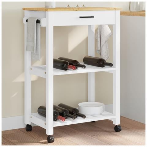 Carrello Da Cucina Monza 60x40x90 Cm In Legno Massello Di Pino - Foto 1