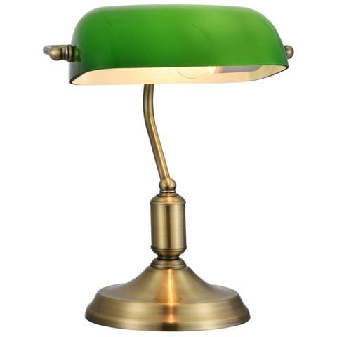 Lampada Da Tavolo Moderno Kiwi Metallo Ottone Vetro 1 Luce E27 40w - Foto 2