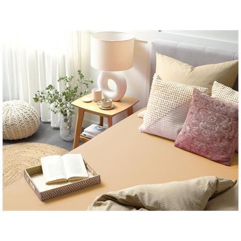Coprimaterasso Elasticizzato Janbu Cotone Beige Sabbia - Foto 1