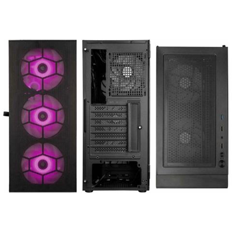 Case Observatory HF Mesh Black ARGB Middi Tower ATX, micro ATX, Mini-ITX 1 Porta USB 3.0 Colore Nero (Finestrato) - Foto 5