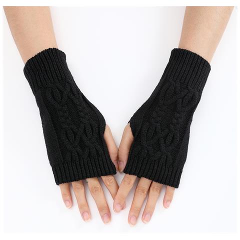 Scaldapolsi Corti In Maglia A Trecce Black - Foto 1