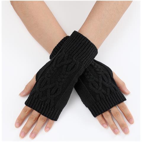 Scaldapolsi Corti In Maglia A Trecce Black - Foto 3