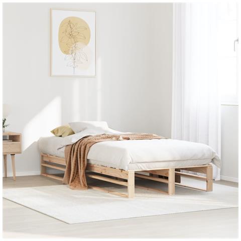 Giroletto Senza Materasso 100x200 Cm In Legno Massello Di Pino - Foto 2