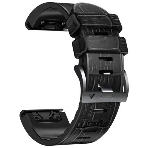 Cinturino In Silicone Per Garmin Fenix 8/7x / 6x / 5x Black 26 Mm - Foto 2