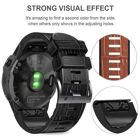 Cinturino In Silicone Per Garmin Fenix 8/7x / 6x / 5x Black 26 Mm - Foto 3