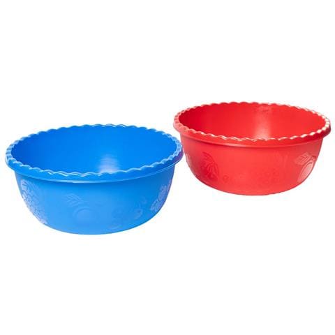 Kit 2 Pezzi Recipiente Insalatiera Multiuso Rotonda Rossa E Blu. Ciotola Con Una Capienza Di 2.5 L - Foto 1