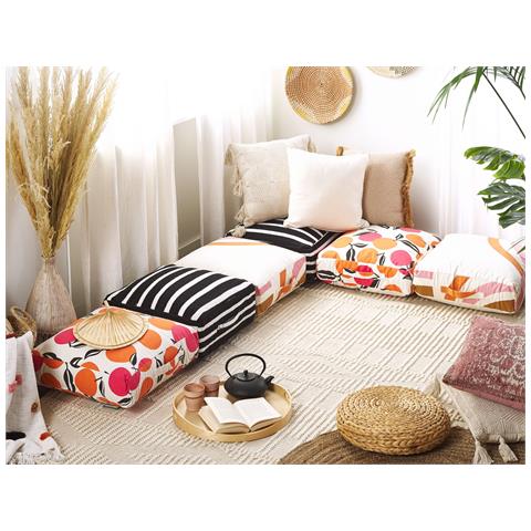 Pouf Settat Cotone Nero 50 Cm 50 Cm 20 Cm - Foto 1