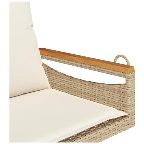 Panchina a Dondolo con Cuscini Beige 63x62x40 cm in Polyrattan - Foto 2