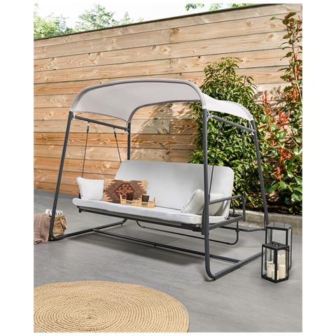 Dondolo Da Giardino Marsciano Metallo Grigio Chiaro - Foto 1