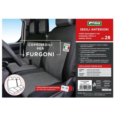 Coprisedili Per Furgoni Tg. Sp28 Seduta Divisa Tess. Misto Cotone Nero - Foto 3