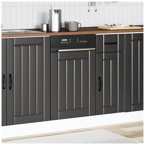 Pannello Lavastoviglie Lucca Nero In Legno Multistrato - Foto 3