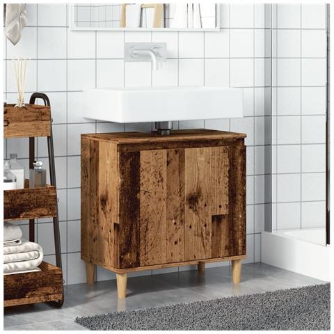 Mobile Lavabo Legno Antico 58x33x60 Cm In Legno Multistrato - Foto 3
