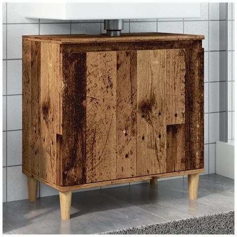 Mobile Lavabo Legno Antico 58x33x60 Cm In Legno Multistrato - Foto 1